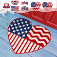 thumbnail image 1 of CuiLiyq 4th of July Patriotic Bathroom Mat, Patriotic American Flag Pattern Plush Carpet for Bathroom Entryway Door, Heart Shaped Rug for Independence Day Decor, 1 of 6
