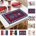 thumbnail image 1 of CuiLiyq 4th of July Patriotic Placemat, Red White and Blue American Flag Stars Patriotic Placemat, for Independence Day Memorial Day Party Suppliesm, 17.7" x 11.8", 1 of 6