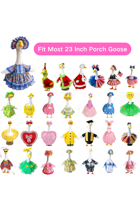 4th of July Porch Goose Cloth, 23 Inch American Flag Patriotic Goose Dress Clothes and Hat Set for Independence Party Yard Lawn Outdoor Garden Patio Decor
