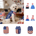 thumbnail image 1 of CuiLiyq 4th of July Red White and Blue Pet Vest, Independence Day Dog Cat Star Spangled Banner Print Vest, Patriotic Party Clothes for Small Medium Pets, 1 of 6