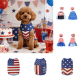thumbnail image 1 of CuiLiyq 4th of July Red White and Blue Pet Vest, Independence Day Dog Cat Star Spangled Banner Print Vest, Patriotic Party Clothes for Small Medium Pets, 1 of 6
