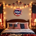 thumbnail image 1 of CuiLiyq 4th of July Wooden Welcome Door Hanger, Patriotic Memorial Day USA 250th Anniversary Sign for Front Porch Wall Entryway Home Decor, 1 of 6