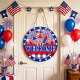 thumbnail image 1 of CuiLiyq 4th of July Wooden Welcome Door Hanger, Patriotic Memorial Day USA 250th Anniversary Sign for Front Porch Wall Entryway Home Decor, 1 of 6