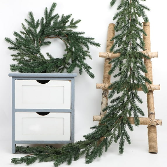 CuiLiyq 5.9 Ft Christmas Cedar Pine Garlands, Artificial Cedar Greenery Garland, for Table Mantle Wall Indoor Outdoor Christmas Decorations