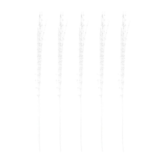 CuiLiyq 5 PCS Christmas Artificial Glitter Berry Stalk Decorations, 39.4 Inch Faux Stick Floral Pick Centerpiece Bouquet Flower, for Tree Wreath Xmas Ornaments Home (White)