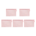 thumbnail image 1 of CuiLiyq 5 Pcs Mesh Zipper Pouch File Organizer, Waterproof Plastic Document Storage Bag for Stationery Travel Office Home, 13" x 9", Pink, 1 of 6