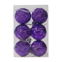 CuiLiyq 6 PCS Christmas Ball Ornaments, Shatterproof Weave Striped Christmas Balls Set for Xmas Tree DIY Craft Gifts, for Home Holiday Wedding Party Decorations (Purple)