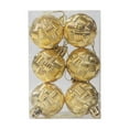 thumbnail image 1 of CuiLiyq 6 PCS Christmas Ball Ornaments, Shatterproof Weave Striped Christmas Balls Set for Xmas Tree DIY Craft Gifts, for Home Holiday Wedding Party Decorations (Gold), 1 of 8