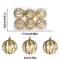 CuiLiyq 6 PCS Hollow Christmas Ball Ornaments, Shatterproof Plastic Large Christmas Tree Decoration, for Xmas Party Wedding Holiday and Home Decor (Gold)