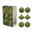 thumbnail image 1 of CuiLiyq 6 PCS Velvet Christmas Balls, 3.15" Shatterproof Xmas Bulbs Decorations Set, for Xmas Decorative Hanging Ornaments Christmas Tree Decoration (Green), 1 of 6