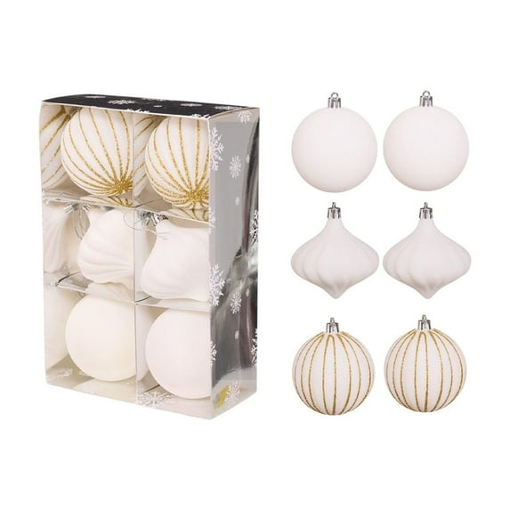 CuiLiyq 6 PCS Velvet Christmas Balls, 3.15" Shatterproof Xmas Bulbs Decorations Set, for Xmas Decorative Hanging Ornaments Christmas Tree Decoration (White)