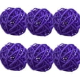 thumbnail image 1 of CuiLiyq 6 PCS Wicker Rattan Balls, 2 Inch Rattan Decorative Balls Vase Fillers for Wedding Party Centerpiece Bowls Home Decoration, Purple, 1 of 5