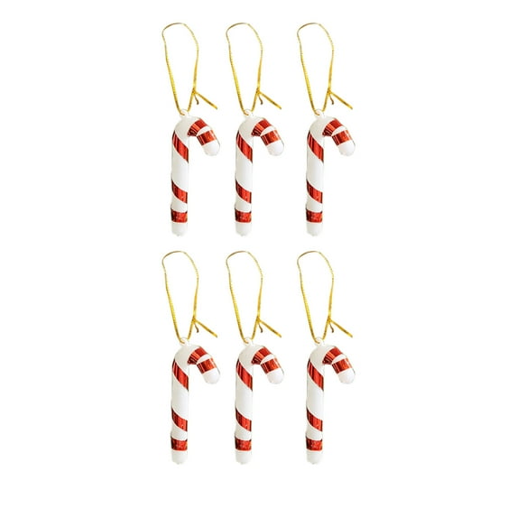 CuiLiyq 6 Pcs Plastic Christmas Glitter Candy Cane Ornaments, Candy Canes Decorations Christmas Tree Hanging Decorations for Xmas Crafts Indoor Outdoor Decor (Red)