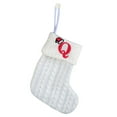 thumbnail image 1 of CuiLiyq 7.8" Mini Cute Knit Embroidered Christmas Stocking, Personalized Initial Christmas Stocking Family Holiday Xmas Party Decor (White, Letter-Q), 1 of 2
