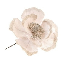 CuiLiyq 7" Poinsettias Artificial Christmas Flowers, 1 Pcs Large Glitter Christmas Poinsettia Picks, Floral Stalk for Christmas Tree Wreath Garland Decorations DIY Ornaments (Rose Gold)