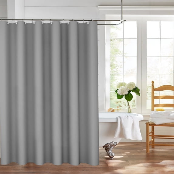 CuiLiyq 70 Inch Plastic Shower Curtain, Water Repellent Liner for Bathroom, Hotel, Sturdy and Flexible, Solid Color, Easy Clean, Rust Proof, 70.8" x 70.8", Gray
