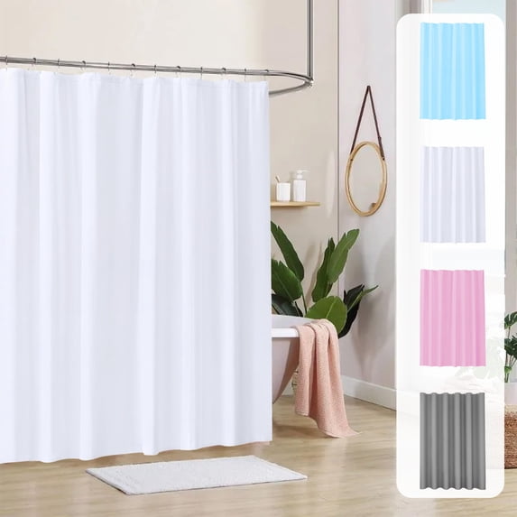 CuiLiyq 70 Inch Plastic Shower Curtain, Water Repellent Liner for Bathroom, Hotel, Sturdy and Flexible, Solid Color, Easy Clean, Rust Proof, 70.8" x 70.8", White