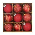 thumbnail image 1 of CuiLiyq 9 PCS Christmas Tree Decoration Ball Set, 3.15 Inch Large Christmas Ball, Plastic Xmas Decorative Hanging Ornaments for Indoor Outdoor Home Holiday Wedding Party Decoration (Red), 1 of 6