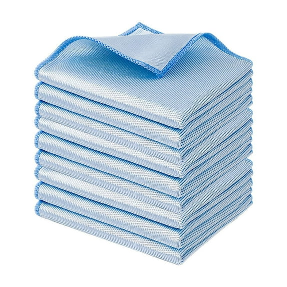 CuiLiyq 9 Pack Microfiber Glass Cleaning Cloth, 11.8" x 11.8" Lint Free Quickly Clean Window, Glasses, Windshields, Mirrors and Stainless Steel, Blue