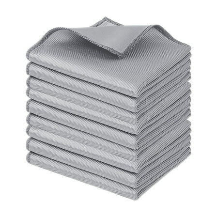 CuiLiyq 9 Pack Microfiber Glass Cleaning Cloth, 11.8" x 11.8" Lint Free Quickly Clean Window, Glasses, Windshields, Mirrors and Stainless Steel, Gray