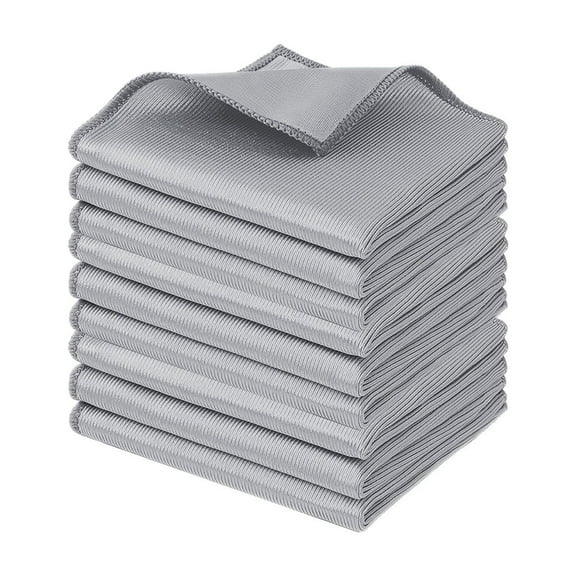 CuiLiyq 9 Pack Microfiber Glass Cleaning Cloth, 11.8" x 11.8" Lint Free Quickly Clean Window, Glasses, Windshields, Mirrors and Stainless Steel, Gray