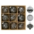 thumbnail image 1 of CuiLiyq 9 Pcs Christmas Tree Ornament, 3" Black Shattered Plastic Balls for Staircase Fireplace Wreath Decoration, Xmas Hanging Pendant for Indoor Home Holiday Wedding Party Decor (Black), 1 of 1