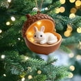 thumbnail image 1 of CuiLiyq Acrylic 2D Christmas Tree Ornaments, Animals Festive Hanging Decor with Ribbon, for Holiday Tree Mantel Centerpiece, Indoor Outdoor Decor, Gift, for Christmas Party, Holiday Decoration (H), 1 of 5