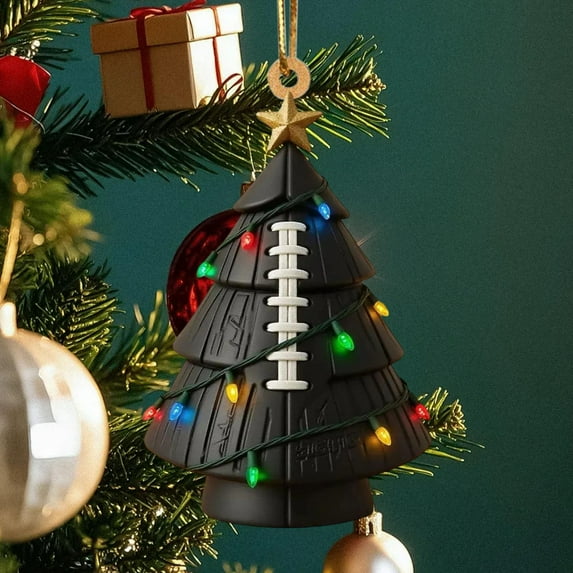 CuiLiyq Acrylic Football Themed Ornament, Christmas Tree Shaped Ornament, For Decorating Christmas Trees, Christmas Parties, Home Indoor And Outdoor Ornaments