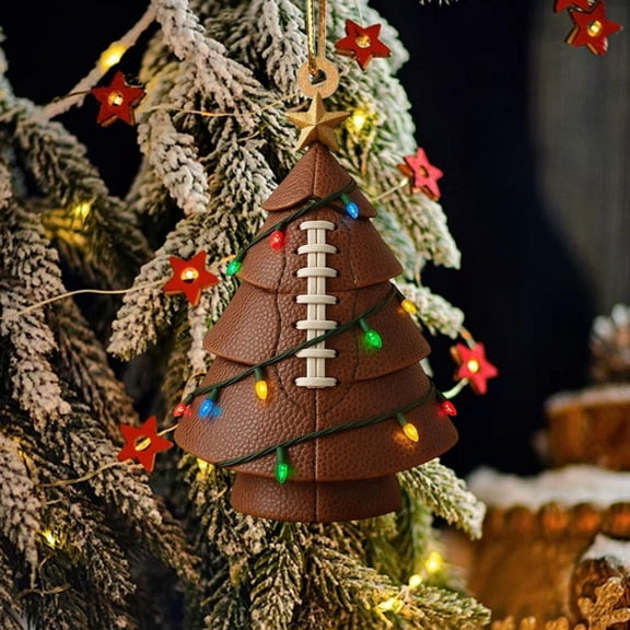 CuiLiyq Acrylic Football Themed Ornament, Christmas Tree Shaped Ornament, For Decorating Christmas Trees, Christmas Parties, Home Indoor And Outdoor Ornaments
