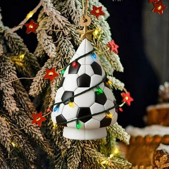 CuiLiyq Acrylic Football Themed Ornament, Christmas Tree Shaped Ornament, For Decorating Christmas Trees, Christmas Parties, Home Indoor And Outdoor Ornaments