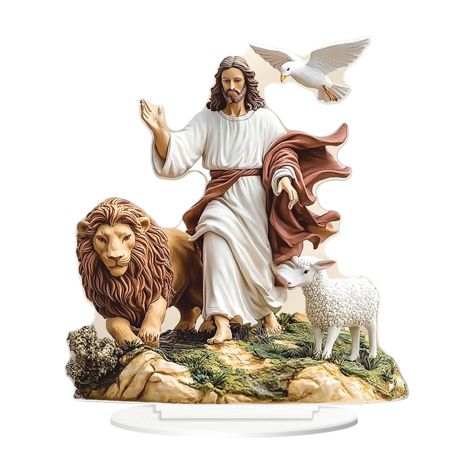 CuiLiyq Angel Desktop Ornament, 2D Acrylic Flat Angels with Lion ...