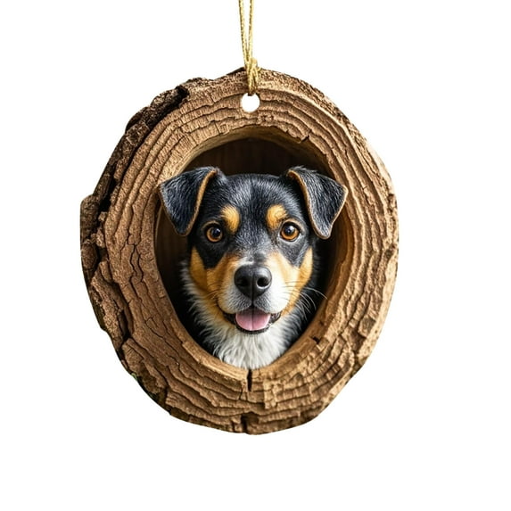 CuiLiyq Animal Christmas Ornament, Dog Ornaments for Christmas Tree, 2D Acrylic forest Animal Hanging Ornaments for Christmas Tree Holiday Party Gifts Decoration (Dog)