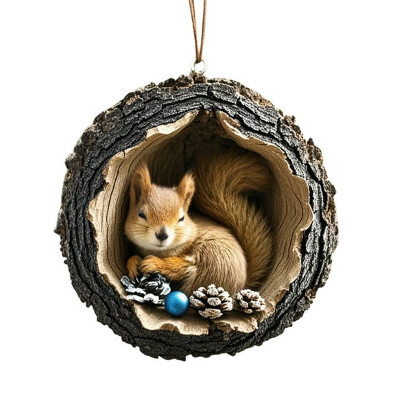 CuiLiyq Animal Christmas Ornaments, Acrylic forest Animal Christmas Pendent, Squirrel Ornaments for Christmas Tree, Personalized Christmas Ornament Gift (Squirrel)