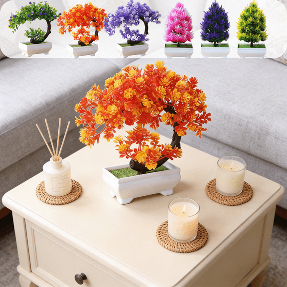 CuiLiyq Artificial Bonsai Tree, Simulation Plastic Plants, Indoor Small Fake Plants Decor, Garden Desk Home Desktop Office Bathroom Shelf Bedroom Living Room Decoration