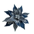 thumbnail image 1 of CuiLiyq Artificial Christmas Poinsettia Flowers, Ice Crystal Velvet Christmas Flower, Xmas Ornaments for Home Holiday Wedding Party Tree Wreath Decoration (Blue), 1 of 6