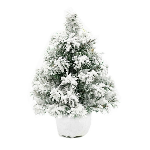 CuiLiyq Artificial Christmas Tree, 13.8" Plastic Desktop Christmas Tree With Base, For Holiday Party Desktop Decoration (White)