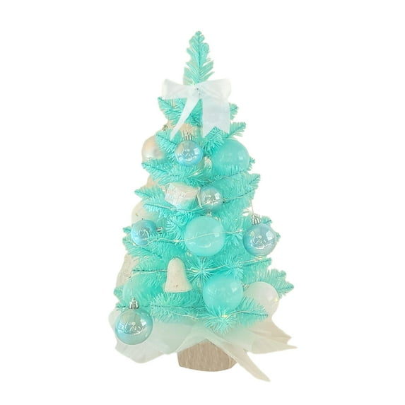 CuiLiyq Artificial Christmas Tree, 17.7 Inch Blue Tabletop Christmas Tree with Stand, for Party Supplies Indoor Outdoor Holiday Decoration (Blue)