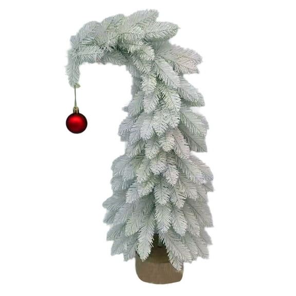 CuiLiyq Artificial Crooked Neck Christmas Tree, Halloween Christmas Tree, Fake Pine Needles Xmas Tree For Home Use, Christmas Holiday Parties Decoration (White)