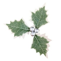 CuiLiyq Artificial Holly Berries with Green Leaves, 20 PCS Holly Berry Flowers for Christmas Tree Wreath Arrangement Decorations, for Crafts Gifts Wedding Party Decorations (Silver)