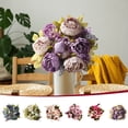thumbnail image 1 of CuiLiyq Artificial Peony Flower Stems, Faux Silk Mini Ranunculus Bulk Fake Wedding Filler Flowers for DIY Cream Bouquets, Centerpieces, Bridal Shower Decorations and Arrangements (Purple), 1 of 7
