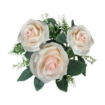 CuiLiyq Artificial Rose Candle Rings, Floral Wreaths with Eucalyptus Leaves Garland, for Pillar Candle Lantern Wedding Centerpiece Party Table Decor (Pink)