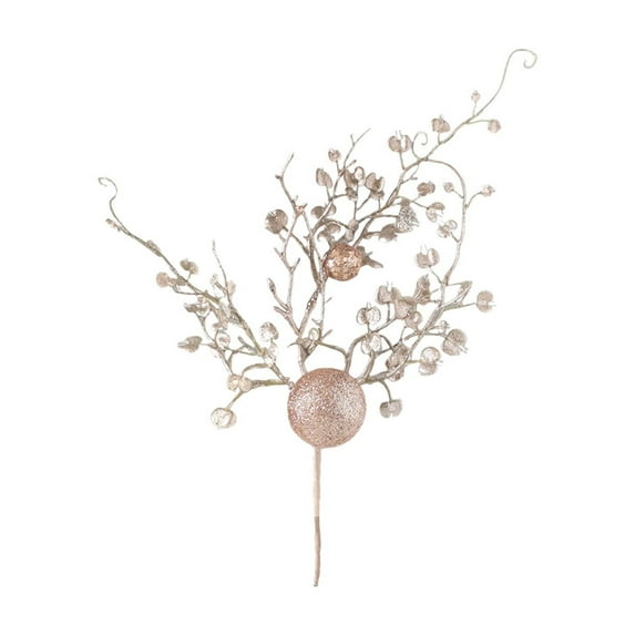 CuiLiyq Artificial Tree Branches, Plastic Branches With Balls and Christmas Flowers, for Christmas Tree Vase Fillers DIY Crafts Garland Decorations