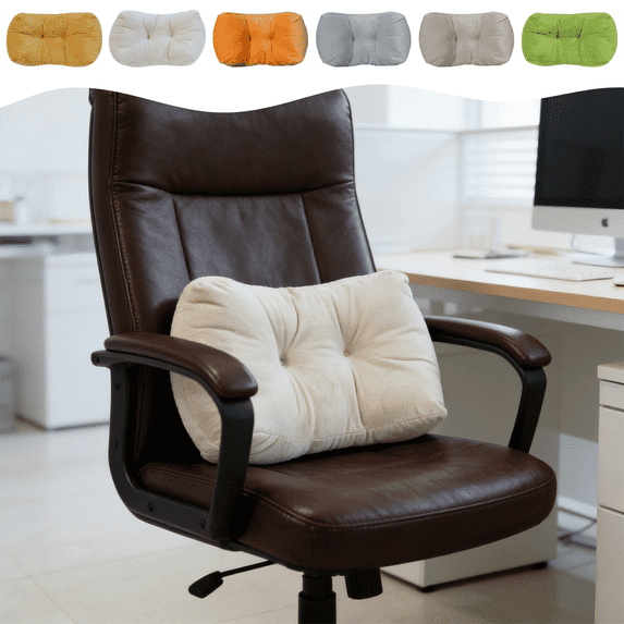 CuiLiyq Back Pillow for Chair, Lumbar Support Pillow for Office, Sofa, Couch Sitting, Back Rest Cushion for Bed Travel (Beige)