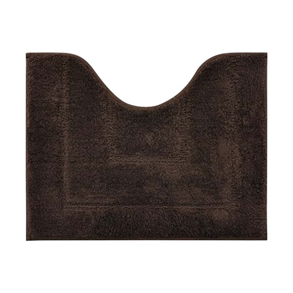 CuiLiyq Bathroom Rug, Soft and Absorbent Non Slip Microfiber U Shaped Toilet Bath Mat, Machine Washable Non Slip Quick Dry Kitchen Bathroom Floor Mat, 19.7" x 15.7", Coffee