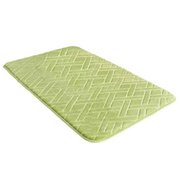 CuiLiyq Bathroom Rugs Mat, Bathroom Square Memory Cotton Mat, Non Slip Water Absorbent Washable Bath Rugs for Sink, Toilet and Bedroom Floor, 23.6" x 15.7", Green