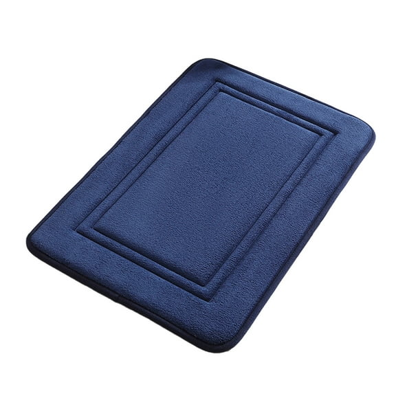 CuiLiyq Bathroom Rugs Mat, Square Memory Cotton Bathroom Mat, Non Slip Water Absorbent Washable Bath Rugs for Sink, Toilet and Bedroom Floor, 23.6" x 15.7", Blue