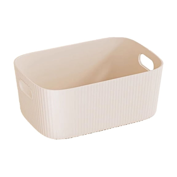 CuiLiyq Beige Plastic Open Home Storage Bins Organizer Baskets, Small Container Boxes for Organizing Closet Shelves Drawer Shelf (8.5" x 5.5" x 2.9")