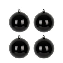 CuiLiyq Black Christmas Tree Ornaments Set, 4 PCS Assorted Shatterproof Hanging Balls Decorations, Plastic Christmas Bulbs for Home Holiday Party Decor (3.93 Inch)