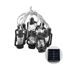 CuiLiyq Black Mini Kerosene String Lights, 11.84 Ft Vintage Decorative Lights with 10 LED Lantern String Lights, for Indoor Outdoor Patio Garden Holiday Wedding Party Decorations (Solar Panels)