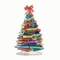 thumbnail image 1 of CuiLiyq Book Stack Christmas Tree Desktop Decoration, Colorful Acrylic Holiday Display, Bookish Gift for Teacher Bookclub (9.8" x 6.3"), 1 of 6